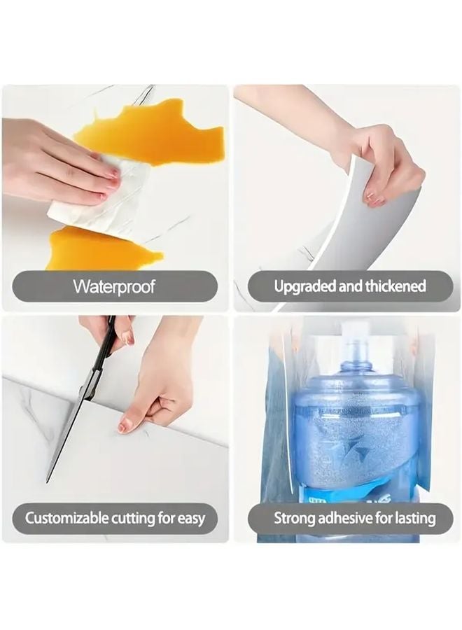 24 قطعة من بلاط الحائط الرمادي الرخامي ذاتية اللصق قابلة للتقشير ومقاومة للماء للواجهات الخلفية - Image 5